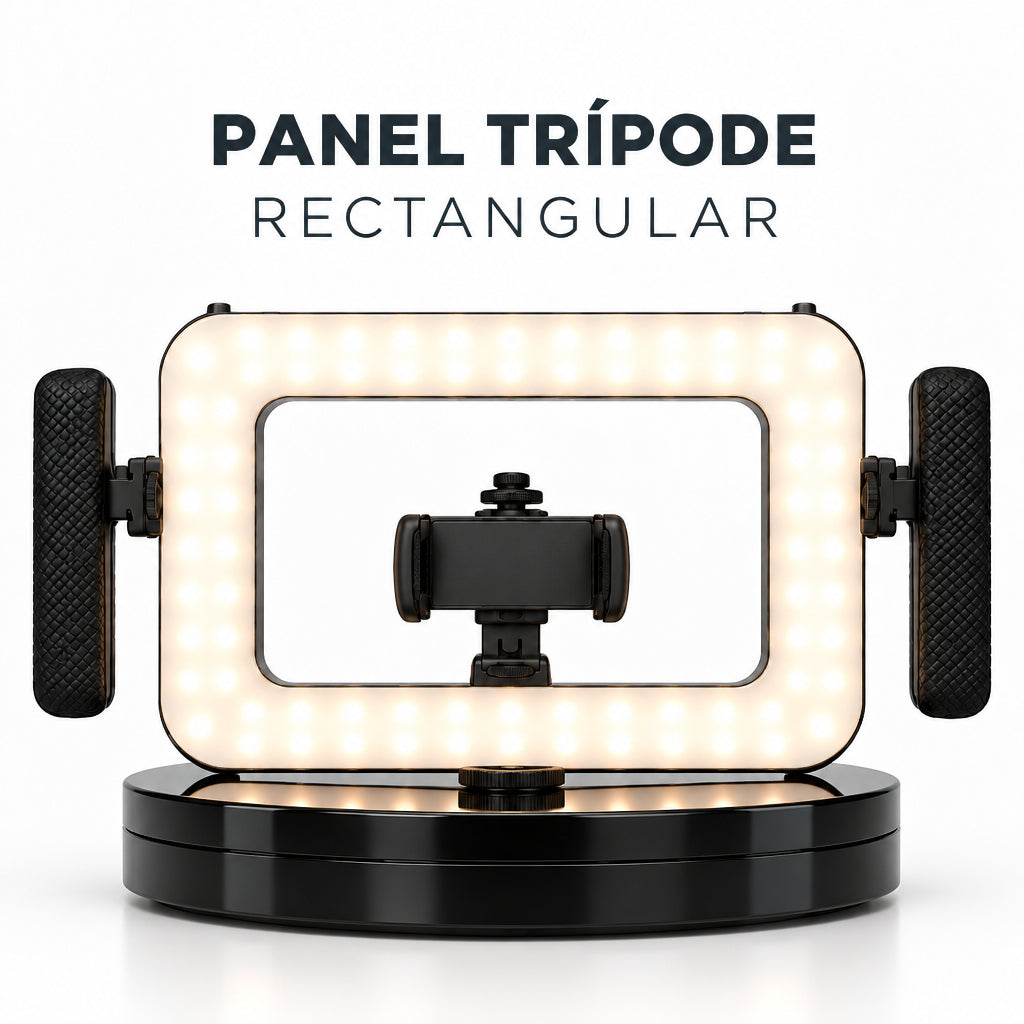 PANEL TRIPODE CON LUZ LED RECTANGULAR