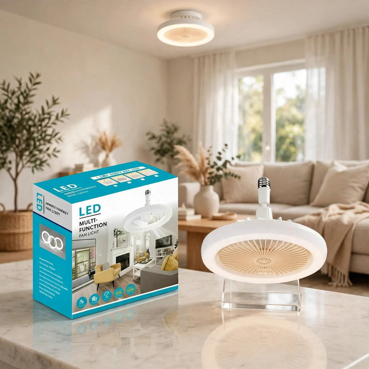 LAMPARA VENTILADOR DE TECHO AROMATERAPIA